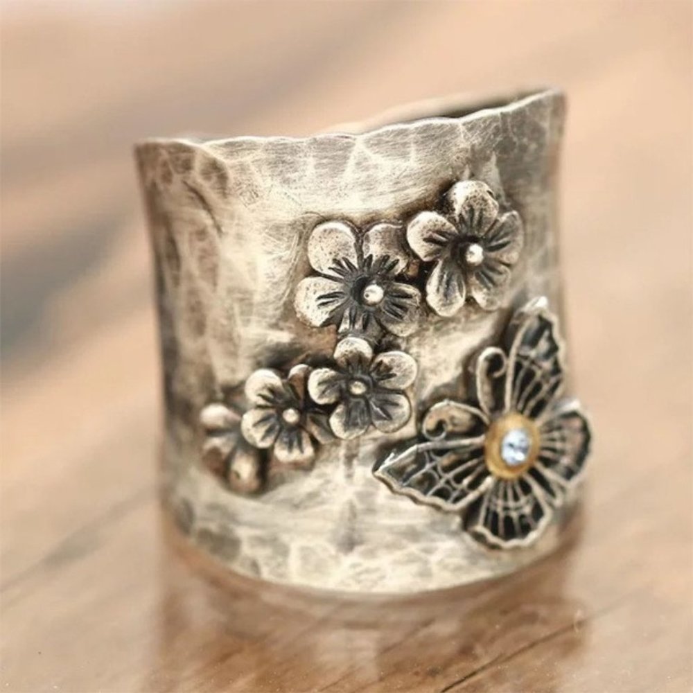 Hammered Butterfly Garden Band